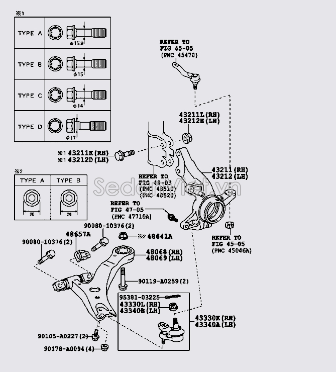 Rotuyn trụ đứng Lexus RX450H 2009-2012