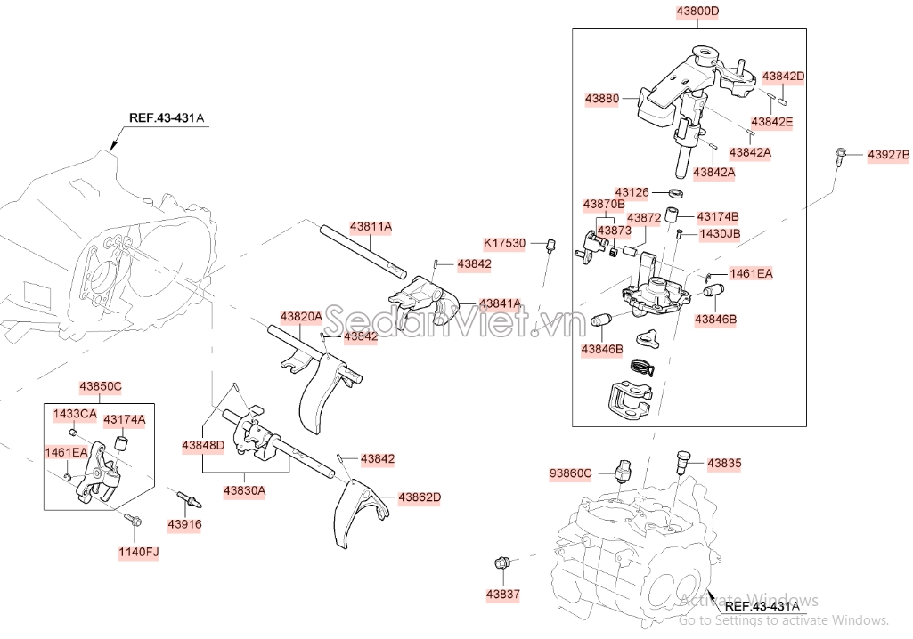 Công tắc đèn lùi Hyundai Starex 2001-2003