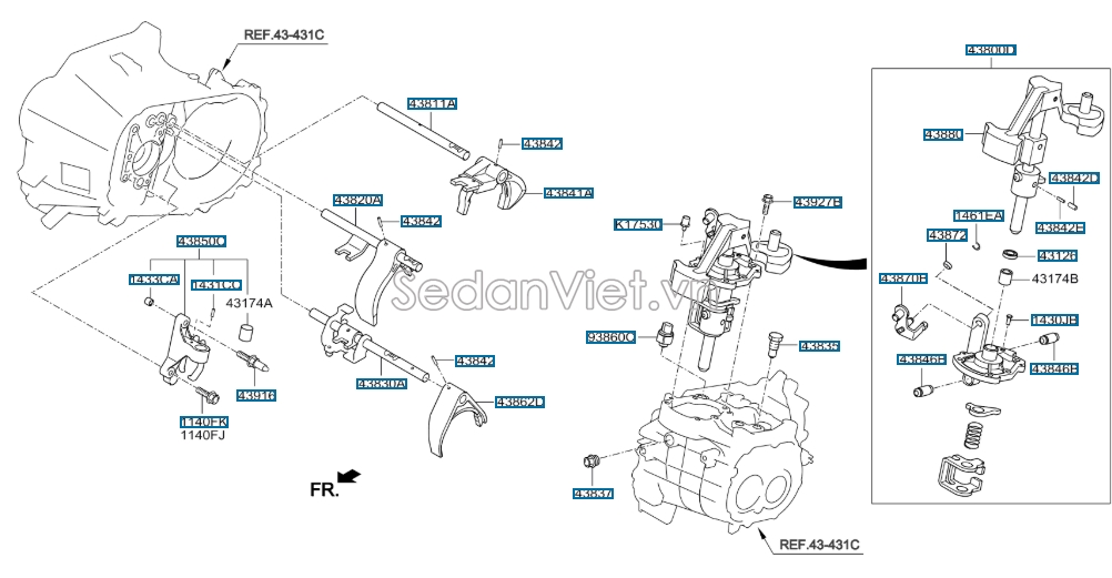 Công tắc đèn lùi Hyundai Starex 2001-2003