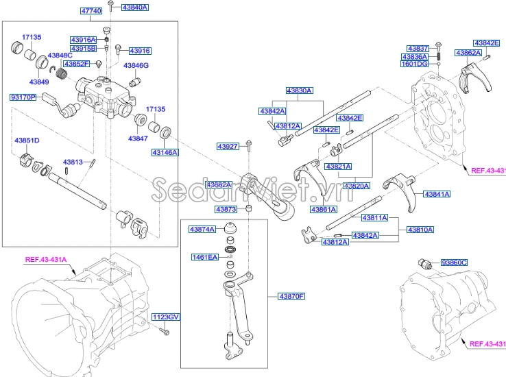 Công tắc đèn lùi Hyundai Starex 2001-2003