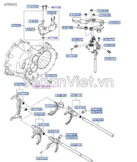 Công tắc đèn lùi Hyundai Starex 2001-2003