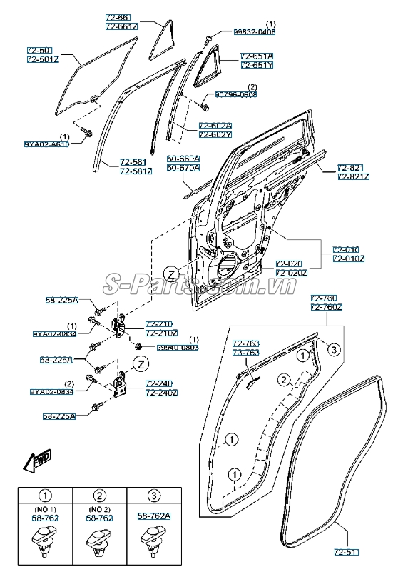 Gioăng thành cánh cửa Mazda CX-5 2012-2015