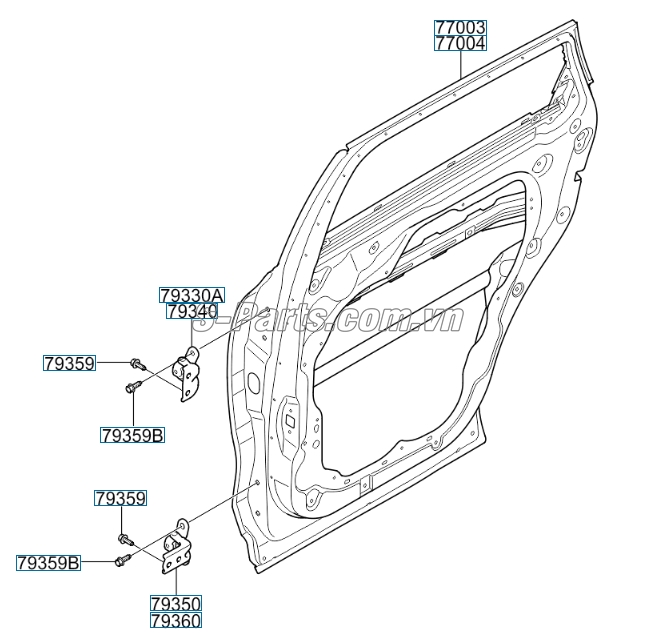 Bản lề cánh cửa KIA Sorento 2007-2009