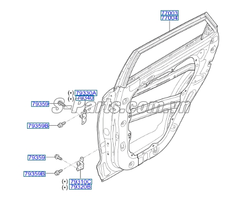 Bản lề cánh cửa sau Hyundai i10 Grand 2014-2016