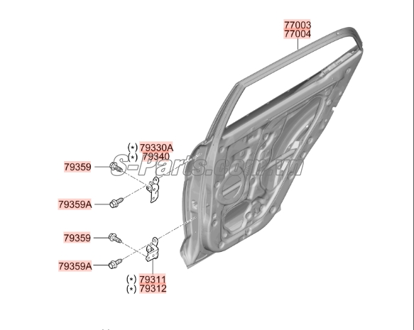 Bản lề cánh cửa sau Hyundai i10 Grand 2014-2016