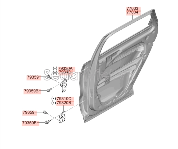 Bản lề cửa sau KIA K3 2013-2016