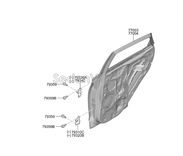 Bản lề cửa sau KIA K3 2013-2016