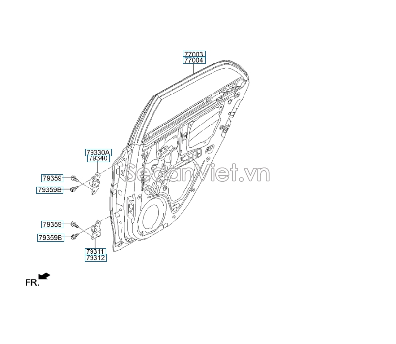 Bản lề cánh cửa sau Hyundai i10 Grand 2014-2016