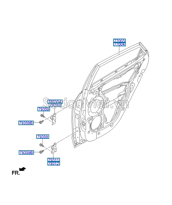 Bản lề cánh cửa sau Hyundai i10 Grand 2014-2016