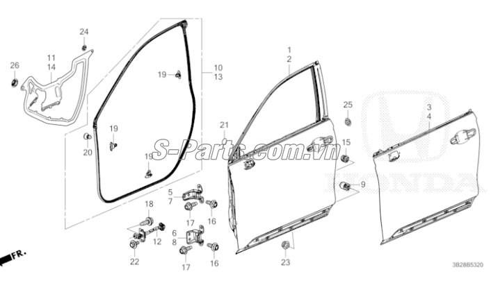 Bản lề cánh cửa trước Honda Civic 2019-2020