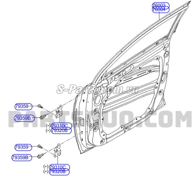 Bản lề cửa sau KIA K3 2013-2016