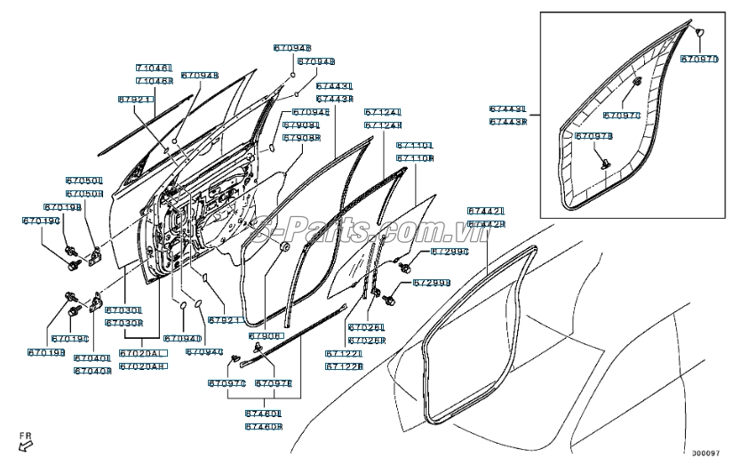 Bản lề cửa trước  Mitsubishi Outlander 2017-2019