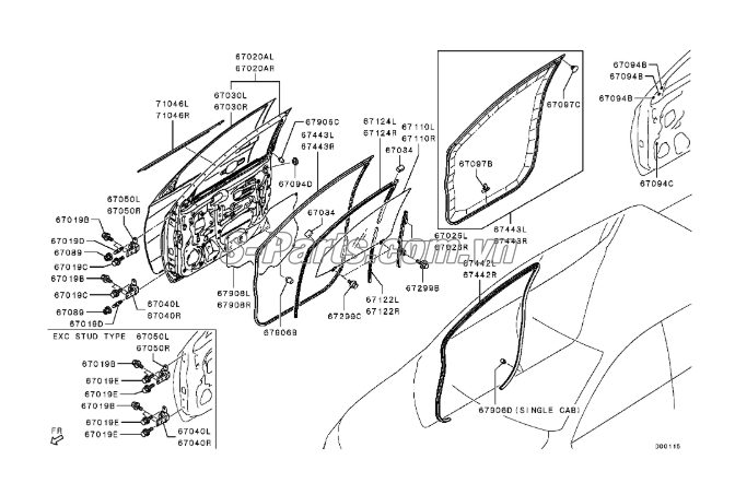 Cánh cửa Mitsubishi Triton 2019