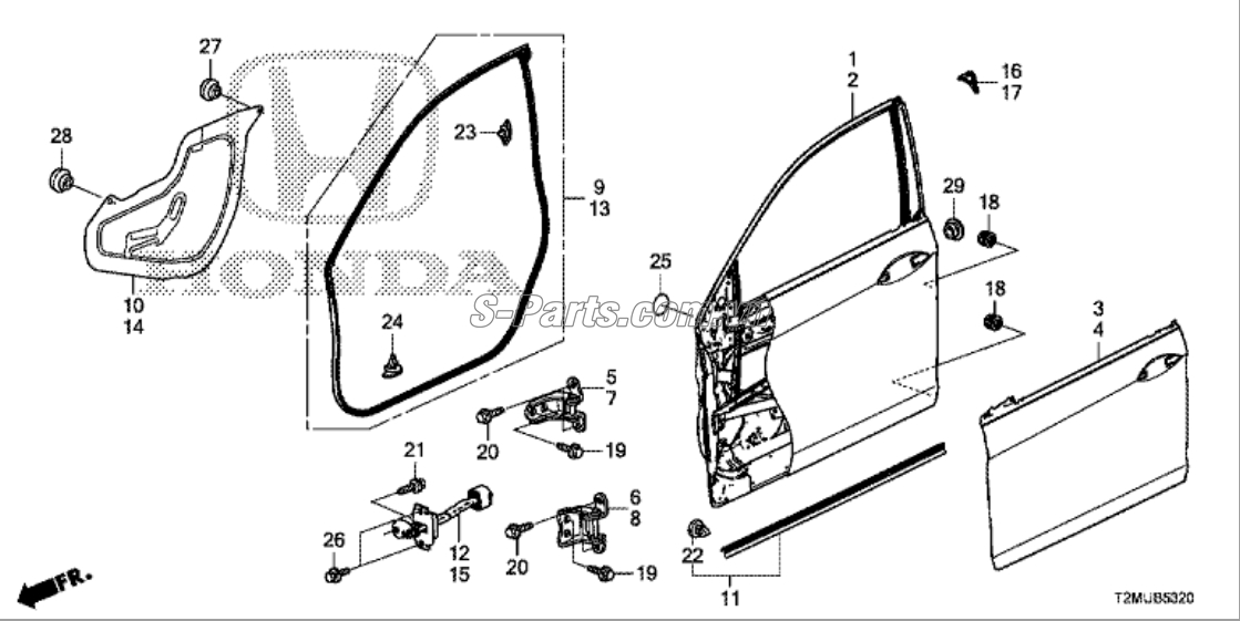 Bản lề cánh cửa trước Honda Civic 2019-2020