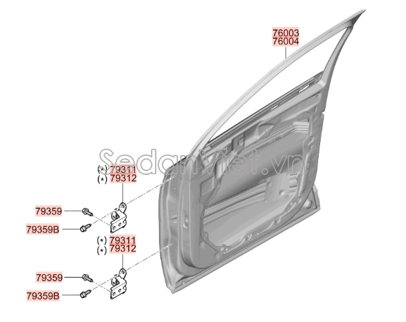 Bản lề cánh cửa trước Hyundai Santafe 2013-2015
