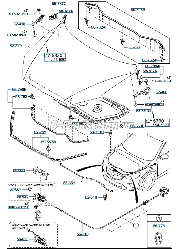 Nắp capo Mazda CX-5 2012-2015