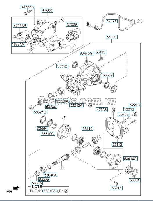 Cầu sau Hyundai Santafe 2010-2012