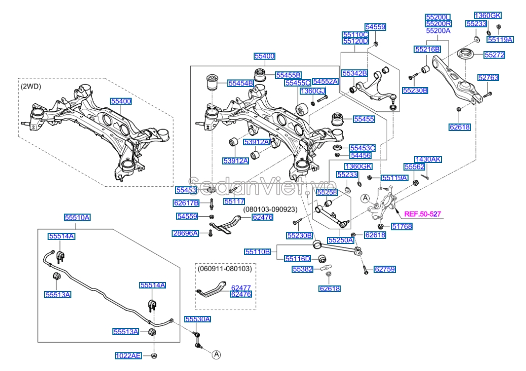 Cao su cầu sau quả nhỏ KIA Sportage 2009-2010