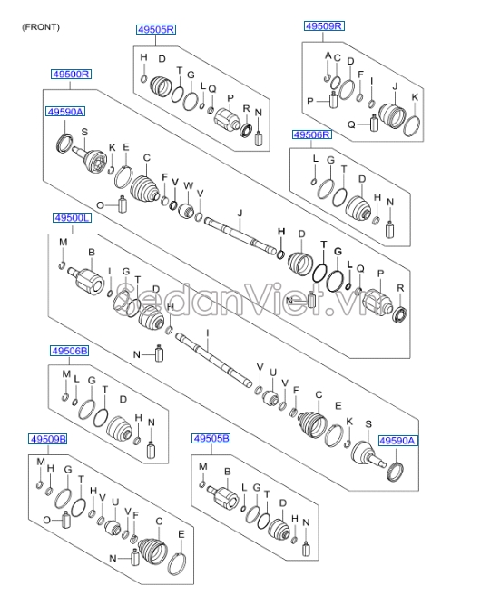 Đầu láp ngoài Hyundai Santafe 2010-2012