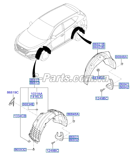 Chắn bùn bánh xe Hyundai Tucson 2015