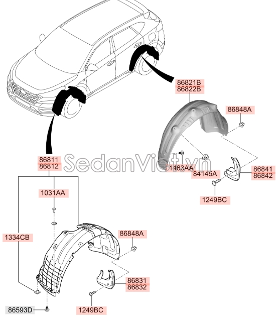 Chắn bùn bánh xe Hyundai Tucson 2015