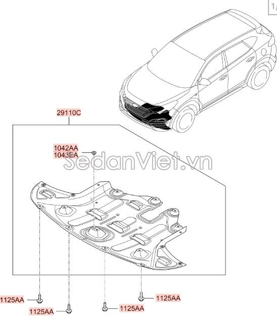 Chắn bùn gầm máy Hyundai Tucson 2015