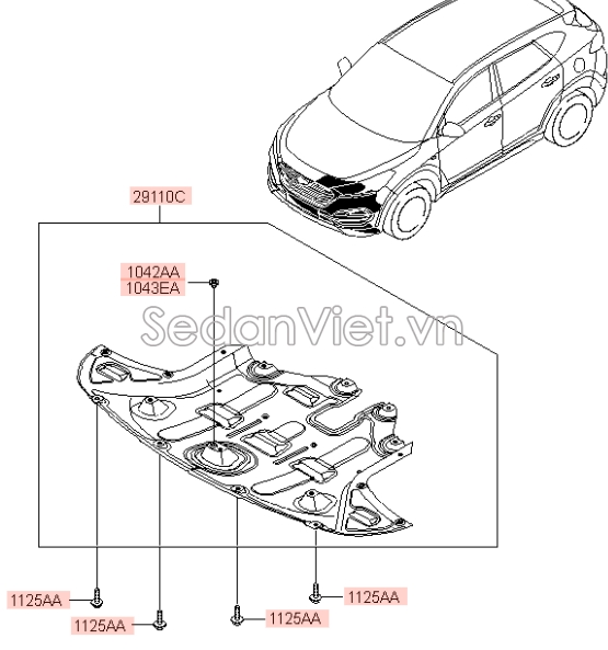 Chắn bùn gầm máy Hyundai Tucson 2015