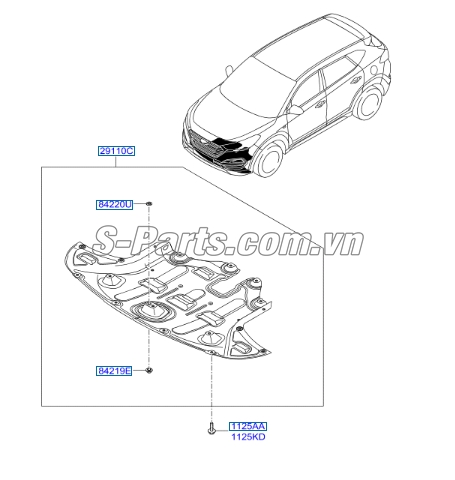 Chắn bùn gầm máy Hyundai Tucson 2015