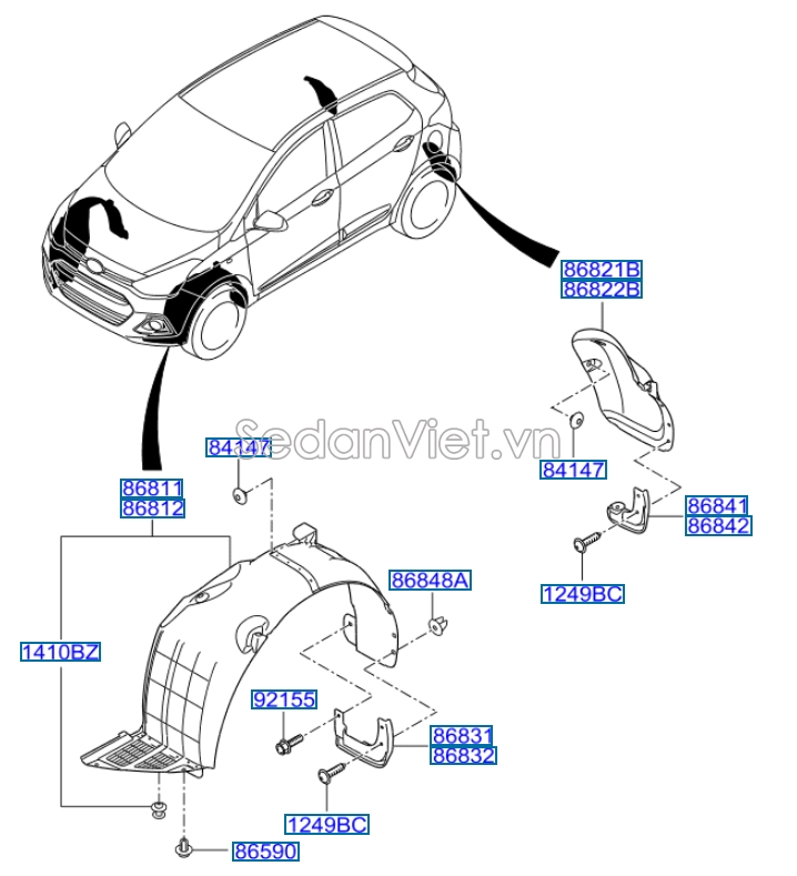 Chắn bùn bánh xe Hyundai i10 Grand 2014-2016