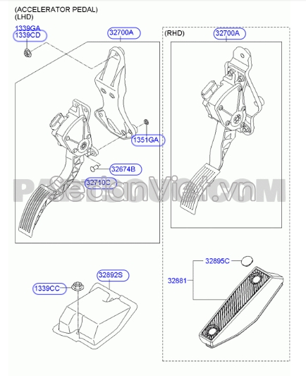 Chân ga điện Hyundai Santafe 2010