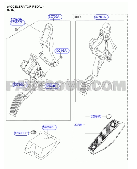 Chân ga điện Hyundai Santafe 2010