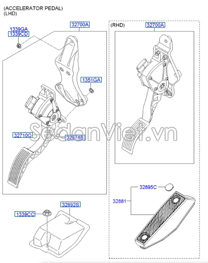 Chân ga điện Hyundai Santafe 2010
