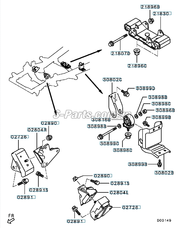 Chân máy Mitsubishi Pajero sport 2014