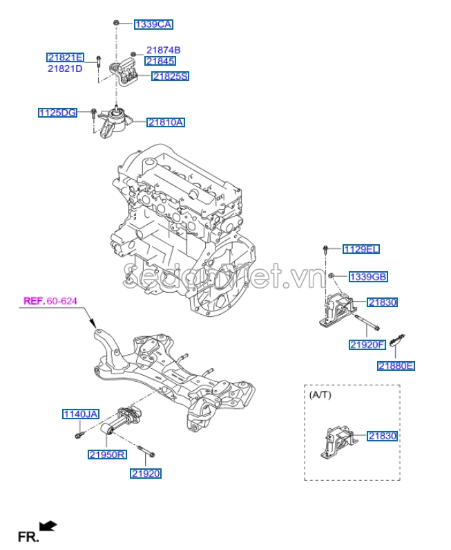 Chân máy thủy lực Hyundai i10 Grand 2014-2016
