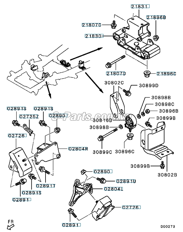 Chân máy Mitsubishi Pajero sport 2014