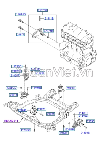 Chân máy thủy lực Hyundai Santafe 2006-2008