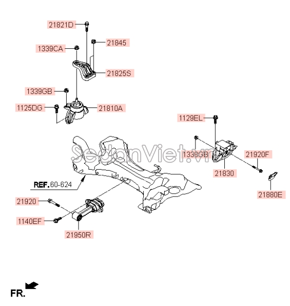 Chân máy số 8 Hyundai Accent 2018