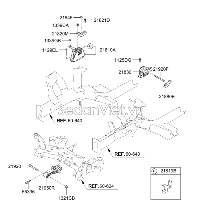 Chân máy số 8 Hyundai Elantra 2016