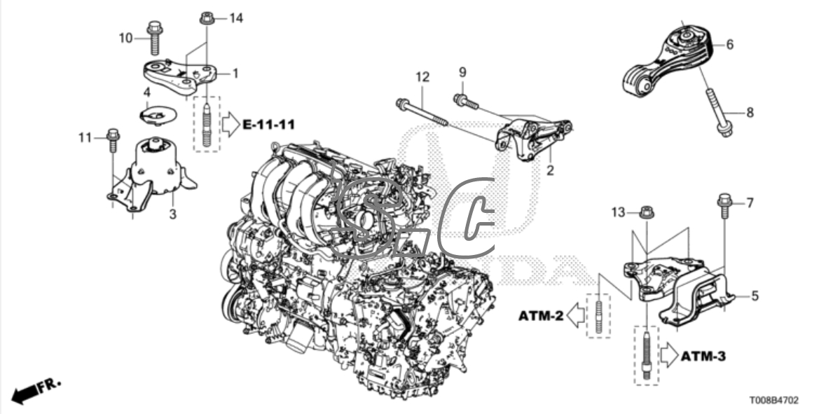 Chân treo hộp số tự động Honda City 2015
