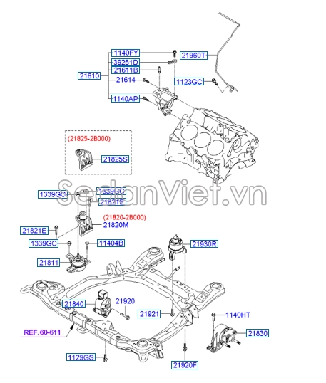 Chân máy trước Hyundai Veracruz 2008