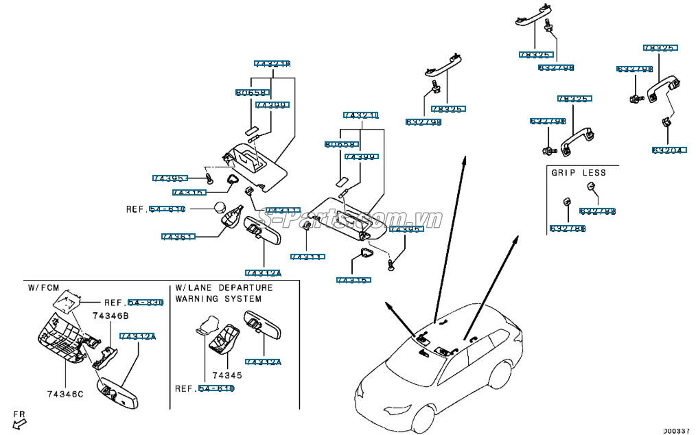 Gương chiếu hậu trong xe Mitsubishi Triton 2005-2009