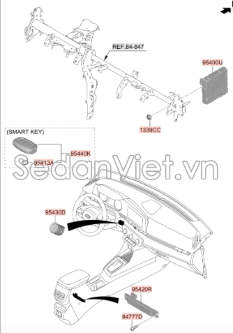 Pin chìa khóa từ Hyundai Accent 2018-2020
