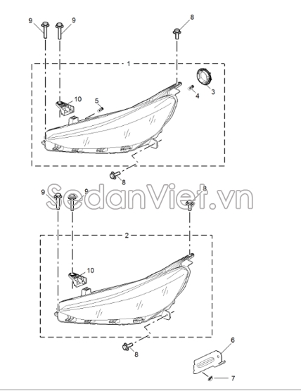ĐÈN PHA HALOGEN 9 GIẮC MG5 11101336 CHÍNH HÃNG - SEDANVIET.VN