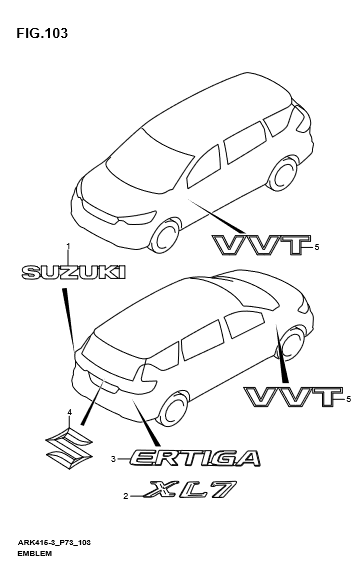 Logo cốp hậu Suzuki Celerio 2017