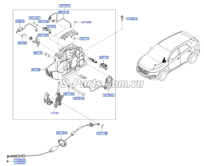 Dây đi số tự động Hyundai Tucson 2015