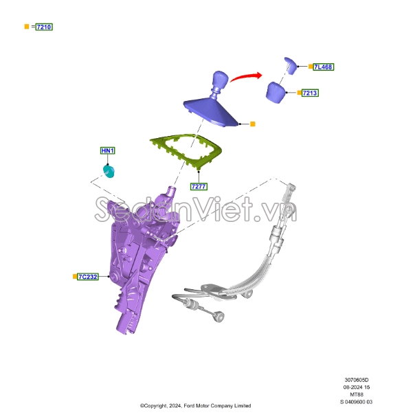 Nắm đấm đi số sàn Ford Transit 2024-2025