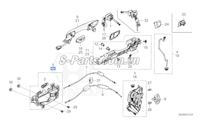 Chốt khóa cửa Honda City 2017-2020