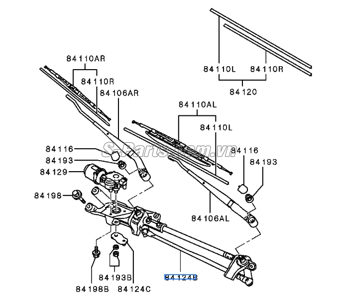 Cần gạt mưa Mitsubishi Triton 2005-2009