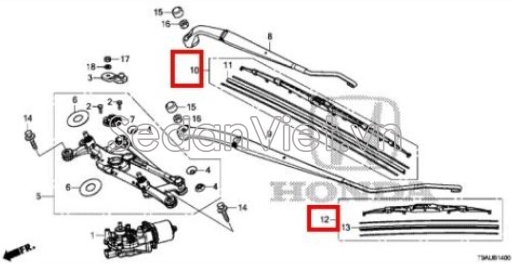 Cơ cấu gạt mưa Honda City 2015