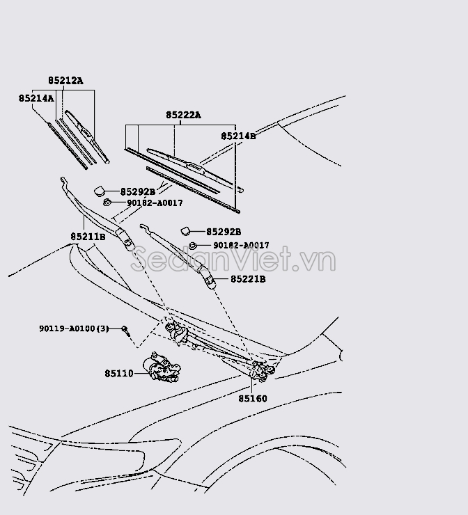 Lưỡi gạt mưa Toyota Venza 2008-2012
